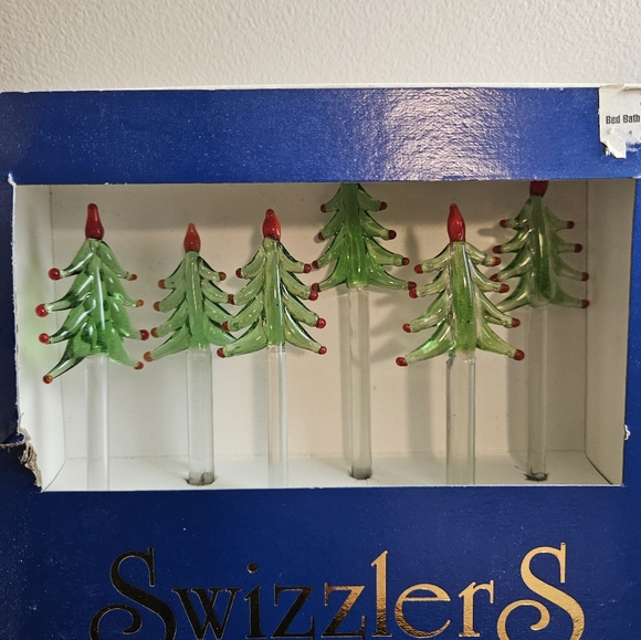 Swizzler Christmas Tree glass stirring sticks NWT - Picture 2 of 4